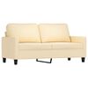 vidaXL 3-tlg. Sofagarnitur mit Kissen Creme Stoff