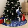 vidaXL Luxus-Weihnachtsbaumdecke mit Socke Blau 122 cm Stoff