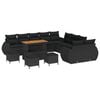 vidaXL Garten-Sofa-Set mit Kissen mit Speicher 14 pcs Schwarz