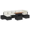 vidaXL Garten-Sofa-Set mit Kissen 8 pcs Schwarz Poly Rattan