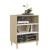 vidaXL Sideboard Wei&szlig; Sonoma-Eiche 57x35x70 cm Holzwerkstoff
