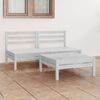 vidaXL 3-tlg. Garten-Lounge-Set Wei&szlig; Kiefer Massivholz