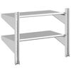 vidaXL Wandregal mit 2 B&ouml;den 75x40x60 cm Silbern Edelstahl