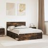 vidaXL Bettrahmen Ger&auml;ucherte Eiche 140 x 190 cm Holzwerkstoff