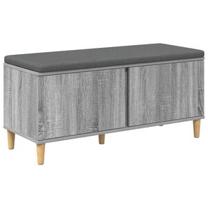 vidaXL Flurbank mit Kissen mit Speicher Graues Sonoma 100 x 38 x 46 cm