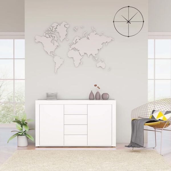 vidaXL Sideboard Hochglanz-Wei&szlig; 120x36x69 cm Holzwerkstoff