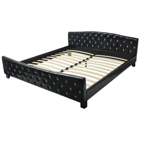 vidaXL Bettgestell Schwarz Kunstleder 180&times;200 cm
