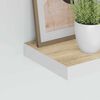 vidaXL Schweberegale 2 Stk. Eichen-Optik und Wei&szlig; 40x23x3,8 cm MDF