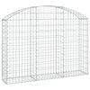 vidaXL Gabione mit Hochbogen 150x30x100/120 cm Verzinktes Eisen