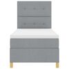 vidaXL LED Boxspringbett mit Matratze Hellgrau 80 x 200 cm Stoff