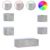 vidaXL 5-tlg. TV-Wohnwand mit LED-Leuchten Betongrau