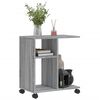 vidaXL Beistelltisch mit Rollen Grau Sonoma 50x30x55 cm Holzwerkstoff