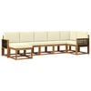 vidaXL Outdoor-Sofagarnitur mit Kissen 7 pcs Natur und Creme Polyester