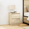 vidaXL Nachttisch mit LED-Leuchten Sonoma-Eiche 38x34x50 cm