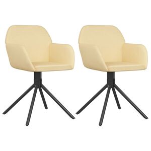 vidaXL Esszimmerst&uuml;hle 2 Stk. Drehbar Creme Samt
