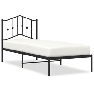 vidaXL Bettgestell mit Kopfteil Metall Schwarz 80x200 cm