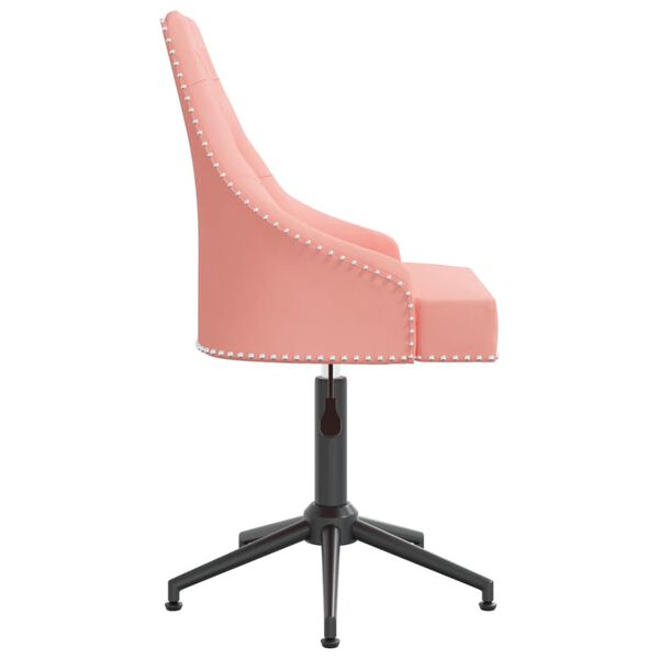 vidaXL Esszimmerst&uuml;hle 4 Stk. Drehbar Rosa Samt