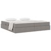 vidaXL Aufbewahrungsbett mit Matratze Taupe 200 x 200 cm Polyester