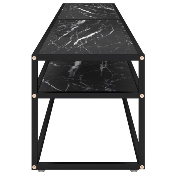 vidaXL TV-Schrank Schwarz Marmor-Optik 200x40x40,5 cm Hartglas
