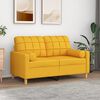 vidaXL 2-Sitzer-Sofa mit Kissen Hellgelb 120 cm Stoff