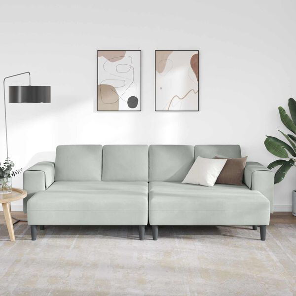 vidaXL Wohnzimmer Couch 3 pcs Hellgrau