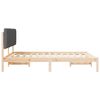 vidaXL Bettgestell mit gepolstertem Kopfteil Dunkelgrau 150 x 200 cm