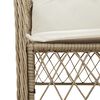 vidaXL 3-tlg. Bistro-Set mit Kissen Beige Poly Rattan