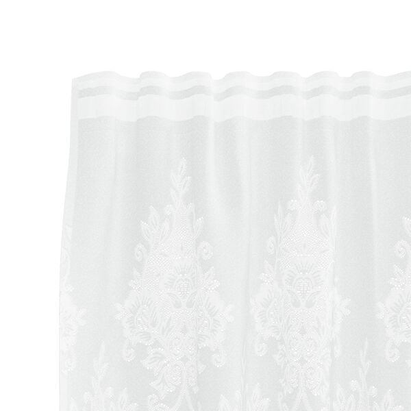 vidaXL Spitzenvorhang mit Vorh&auml;ngen Floral Wei&szlig; 240 x 400 cm Polyester