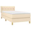 vidaXL Boxspringbett mit Matratze Creme 100x200 cm Stoff