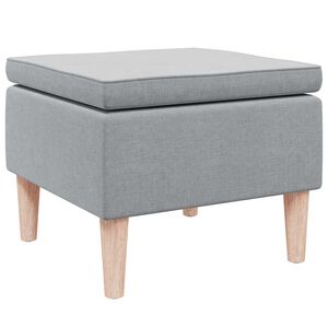 vidaXL Hocker mit Holzbeinen Hellgrau Stoff