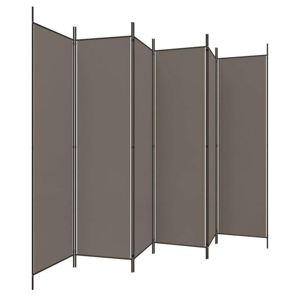 vidaXL 6-tlg. Paravent Anthrazit 300x220 cm Stoff