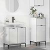 vidaXL Badezimmerm&ouml;bel-Set 2 pcs Hochglanz Wei&szlig; Sperrholz und Metall