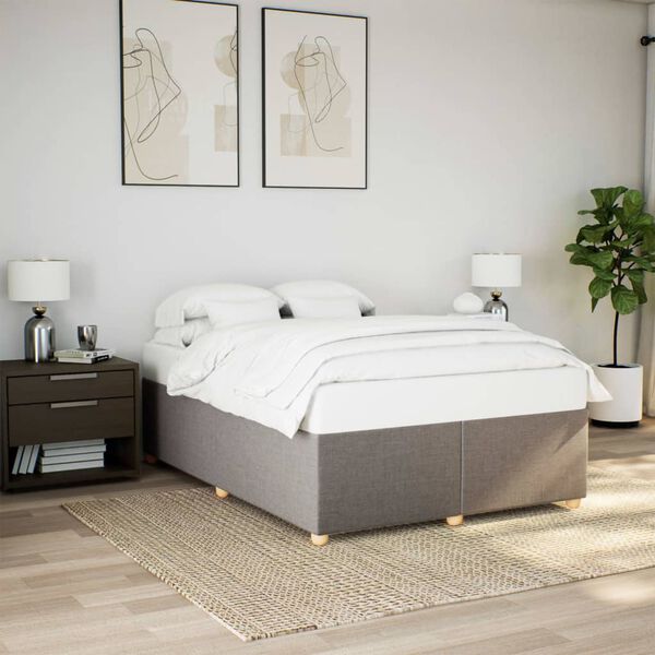 vidaXL Bettgestell ohne Matratze Taupe 160x200 cm Stoff