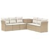 vidaXL Sofa Set 7 stk. Beige und Cremewei&szlig; Polyrattan und Stahl