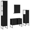 vidaXL 4-tlg. Badm&ouml;bel-Set Schwarz Holzwerkstoff