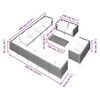 vidaXL 14-tlg. Garten-Lounge-Set mit Kissen Poly Rattan Dunkelgrau