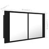 vidaXL LED-Bad-Spiegelschrank Schwarz 90x12x45 cm Acryl