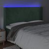vidaXL LED Kopfteil Dunkelgr&uuml;n 203x16x118/128 cm Samt