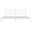 vidaXL Bettgestell mit Kopfteil Metall Wei&szlig; 180x200 cm