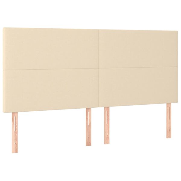 vidaXL Kopfteil Creme 200 x 5 x 118/128 cm Stoff
