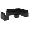 vidaXL 10-tlg. Garten-Sofagarnitur mit Kissen Schwarz Poly Rattan
