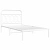 vidaXL Bettgestell mit Kopfteil Metall Wei&szlig; 100x190 cm