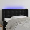 vidaXL LED Kopfteil Schwarz 103x16x78/88 cm Kunstleder