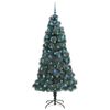 vidaXL K&uuml;nstlicher vorbeleuchteter Weihnachtsbaum mit Kugelset 210 cm