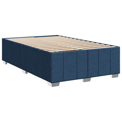 vidaXL Boxspringbett mit Matratze Blau 120x200 cm Stoff