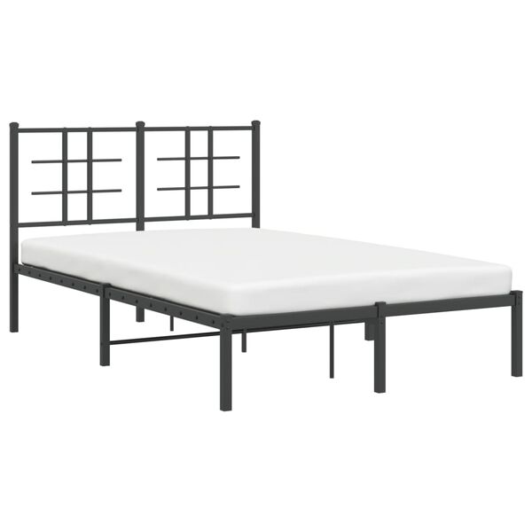 vidaXL Bettgestell mit Kopfteil Metall Schwarz 120x190 cm