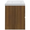 vidaXL Waschbeckenschrank mit Einbaubecken Braun Eiche Holzwerkstoff