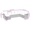 vidaXL 8-tlg. Garten-Sofagarnitur mit Kissen Beige Poly Rattan