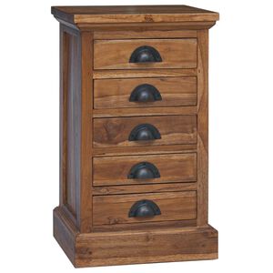 vidaXL Kommode mit Schubladen Natur 35 x 30 x 60 cm Massivholz Teak