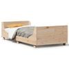 vidaXL Massivholzbett ohne Matratze 75x190 cm Kiefernholz